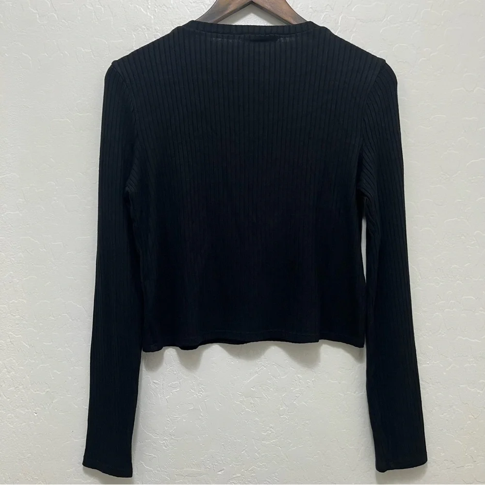Reformation Jeans Ribbed Long Sleeve Top Sz L